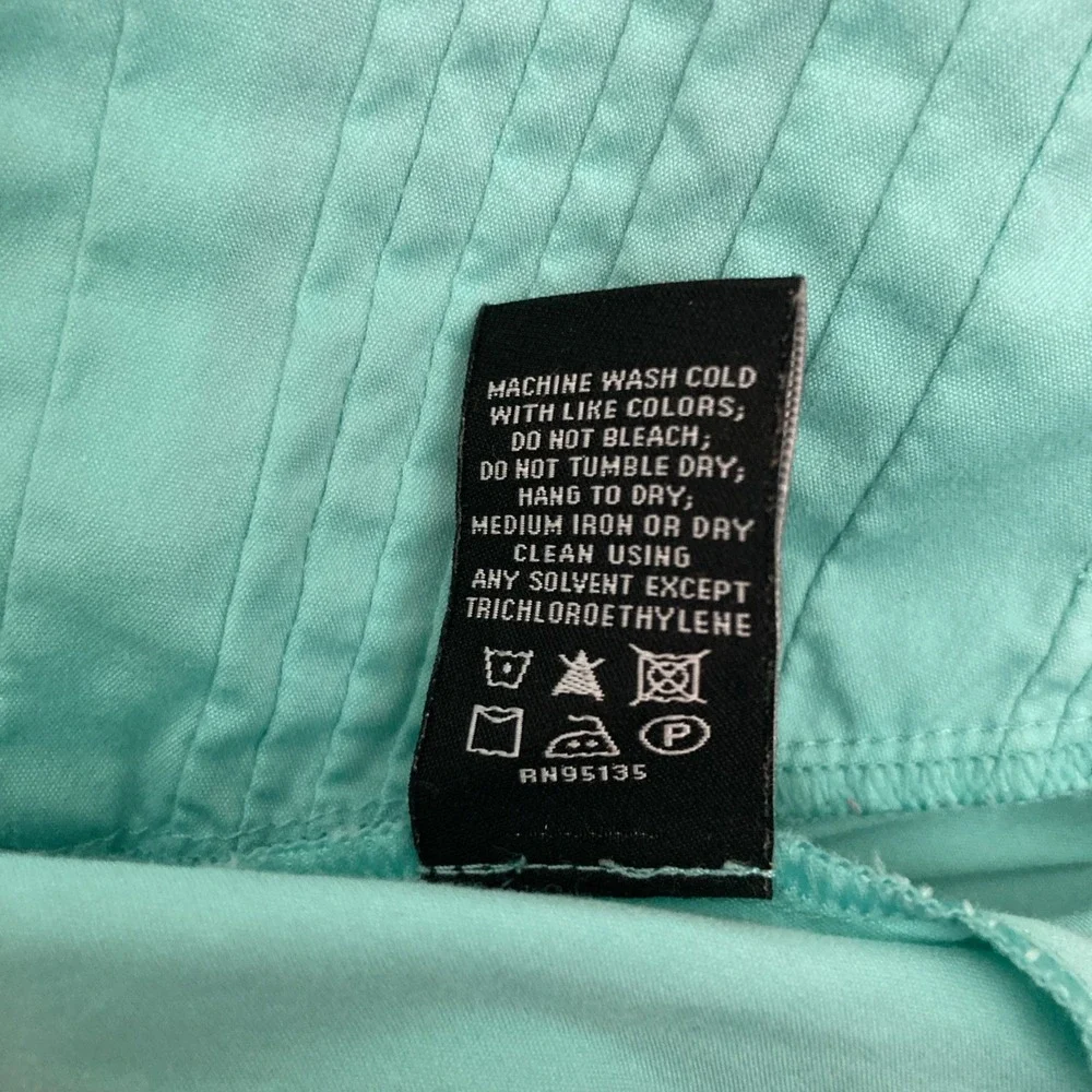 Lafayette 148 Turquoise Chevron Pattern Long Sleeve Button-Up Top -‎ SZ 8 - Picture 9 of 11